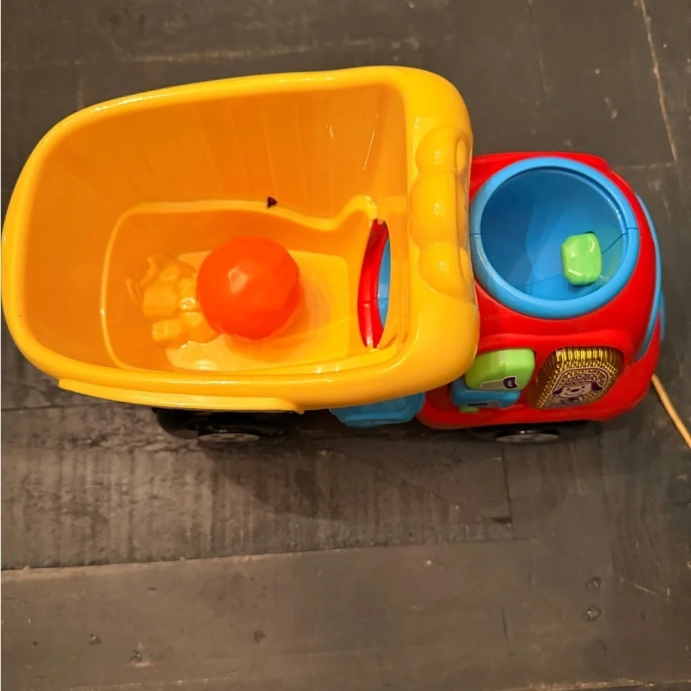Vibrant Red and Yellow Dump Truck Toy